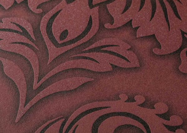 Barocktapet Gioele M1-No.257 Röd Silver Tapet med ornamenter