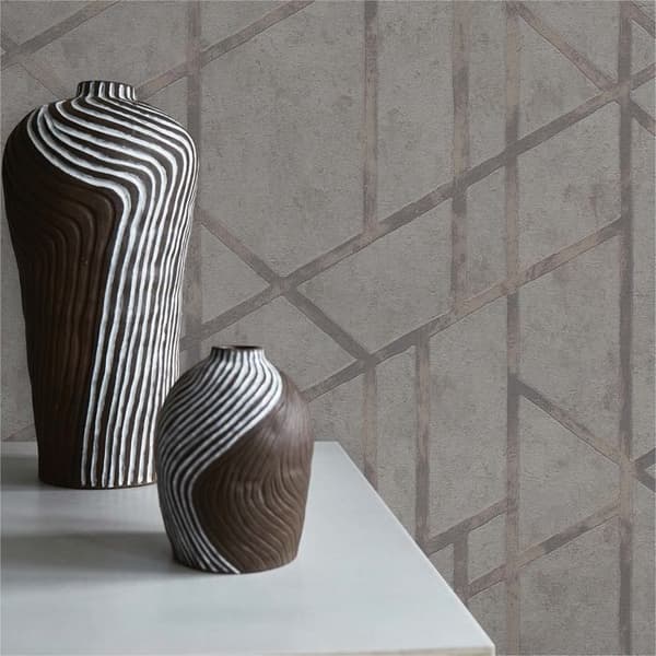 Grafiskt Tapet Tino M1-No.287 Grå Silver Geometrisk Tapet
