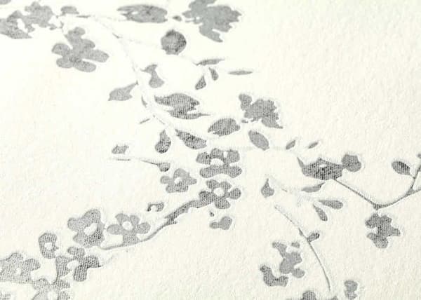 Papper Tapet Skog och Löv Ginevra M1-No.254 Silver Svart Blommig