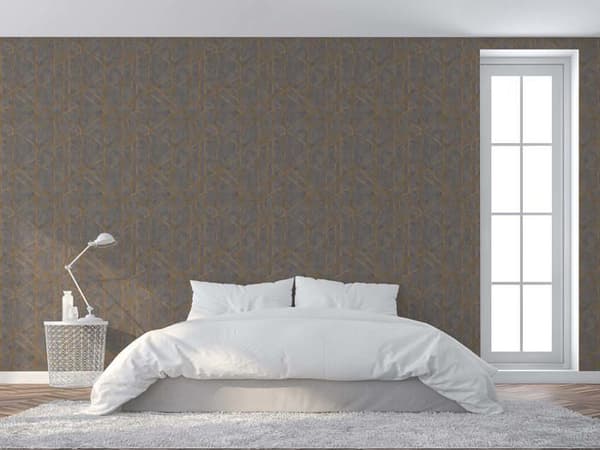 Grafiskt Tapet Roberto M1-No.286 Grå Guld Geometrisk Tapet