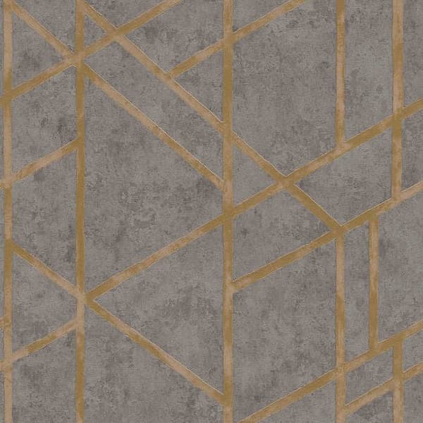 Grafiskt Tapet Roberto M1-No.286 Grå Guld Geometrisk Tapet