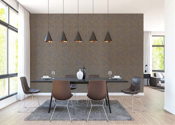 Grafiskt Tapet Roberto M1-No.286 Grå Guld Geometrisk Tapet