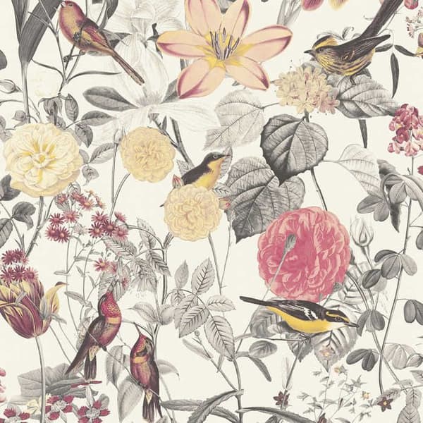 Tapet Djur Gino M1-No.337 Röd Gul Blommig Tapet Natur
