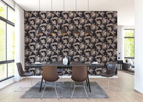 Tapet M1-No.273 Rosenguld Tapet Palmträd