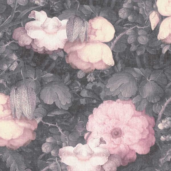 Vintage Tapet Pino M1-No.276 Grå Rosa Blomster Tapet