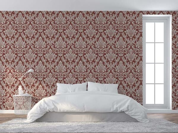 Barocktapet Samuel M1-No.331 Röd Guld Tapet med ornamenter