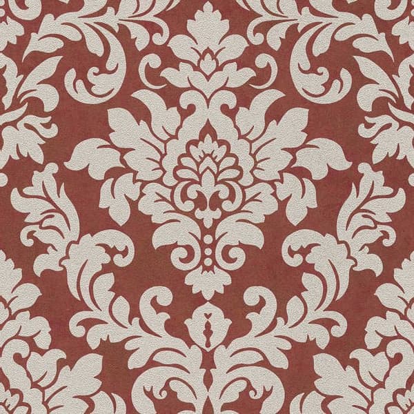 Barocktapet Samuel M1-No.331 Röd Guld Tapet med ornamenter
