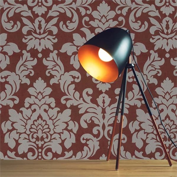 Barocktapet Samuel M1-No.331 Röd Guld Tapet med ornamenter