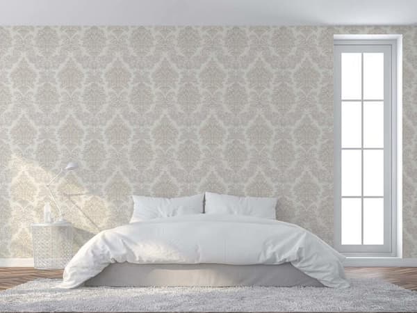 Barocktapet Gioele M1-No.256 Vit Silver Tapet med ornamenter