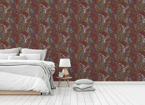 Tapet Blommor M1-No.1433 Non-woven tapet Röd Gul Blommig Natur
