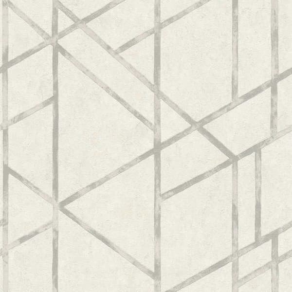Grafiskt Tapet Roberto M1-No.290 Silver Vit Geometrisk Tapet
