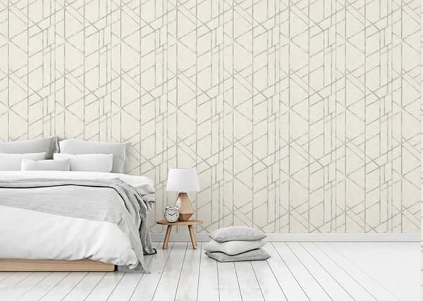 Grafiskt Tapet Roberto M1-No.290 Silver Vit Geometrisk Tapet