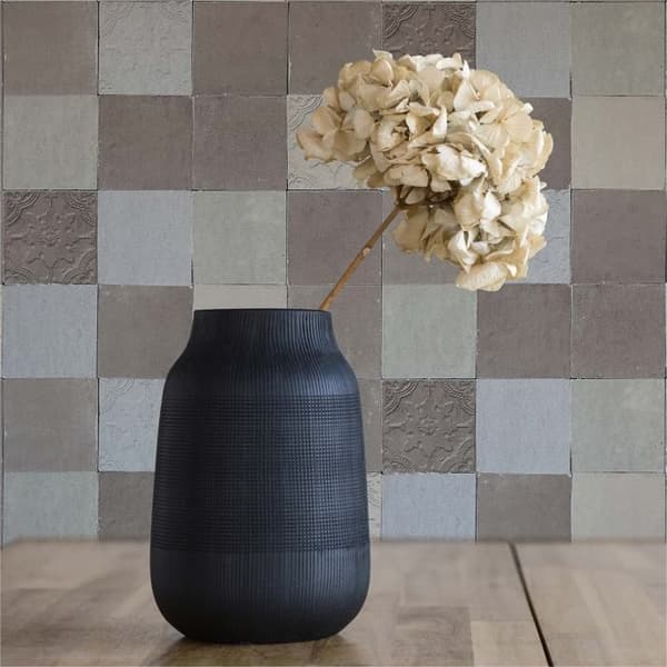 Tapet Kakel Luca M1-No.382 Grå Crème Geometriskt Hem