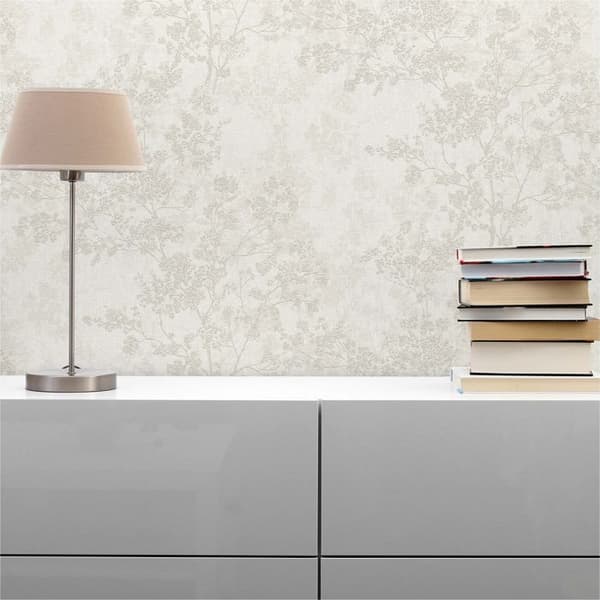 Papper Väggen Skog och Löv M1-No.371 Beige Crème Papper Väggen Skog