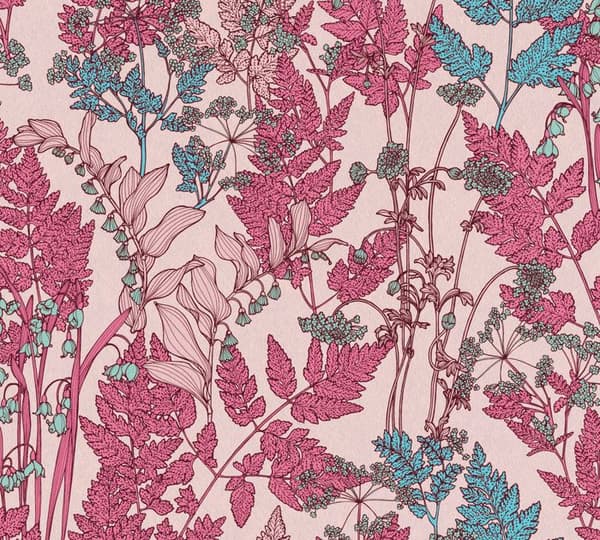 Tapet Blommor M1-No.1437 Non-woven tapet Röd Ros Blommig Natur