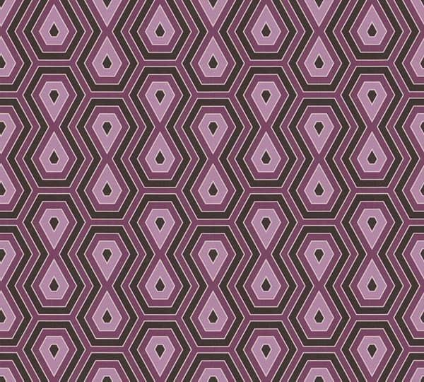 Retro Tapet M1-No.1540 Lila Svart Geometrisk Grafisk