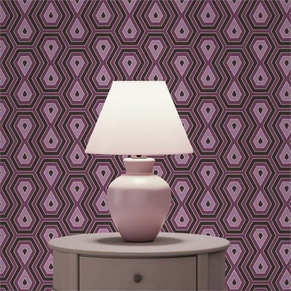 Retro Tapet M1-No.1540 Lila Svart Geometrisk Grafisk