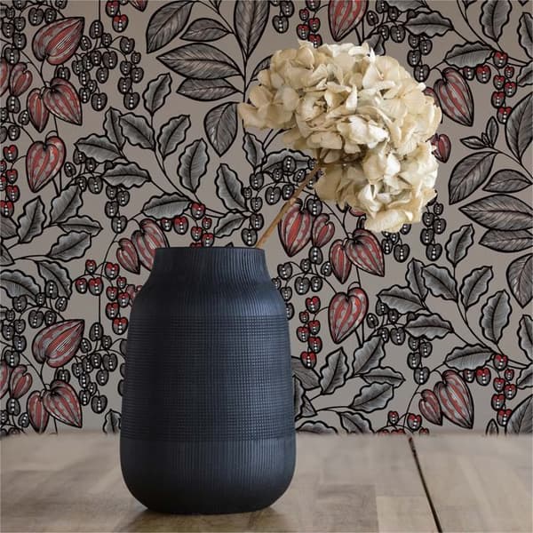 Tapet Blommor M1-No.1447 Vinyltapet Brun Grå Floral Natur