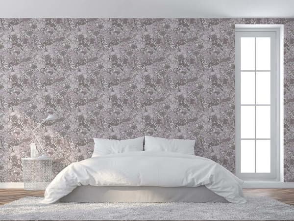 Tapetblad Bladverk Aleix M1-Nr.1456 Non-woven tapet Kräm Brun Blommig