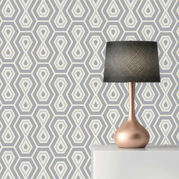 Retro Tapet M1-No.1542 Non-vävd Tapet Grå Guld Geometrisk Grafisk