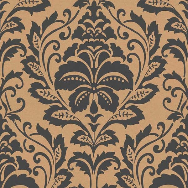 TADESSI barocktapet Jacopo M1-No.262 non-vävt guldgrå tapet med dekor för vardagsrum sovrum kök
