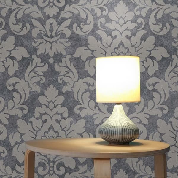 Barocktapet Samuel M1-No.327 Grå Beige Tapet med ornamenter