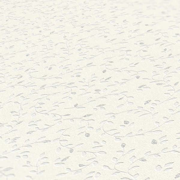 M1-No.1326 Non-woven tapet Vit Silver Blommig Natur