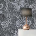 Miniatyrbild 1 av 4: Tapet Träd Blad M1-No.1356 Non-woven tapet Grå Vit Blommig