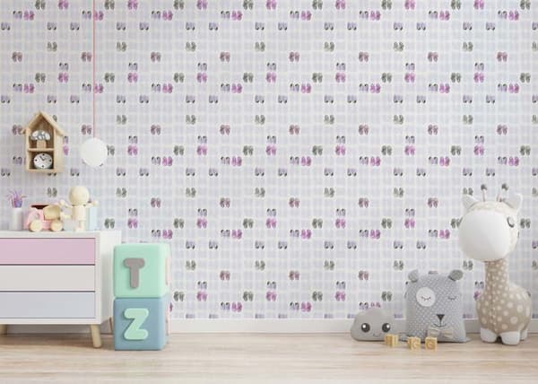 Tapet Barnrum M1-No.1564 Rosa Vit Chensure Barn
