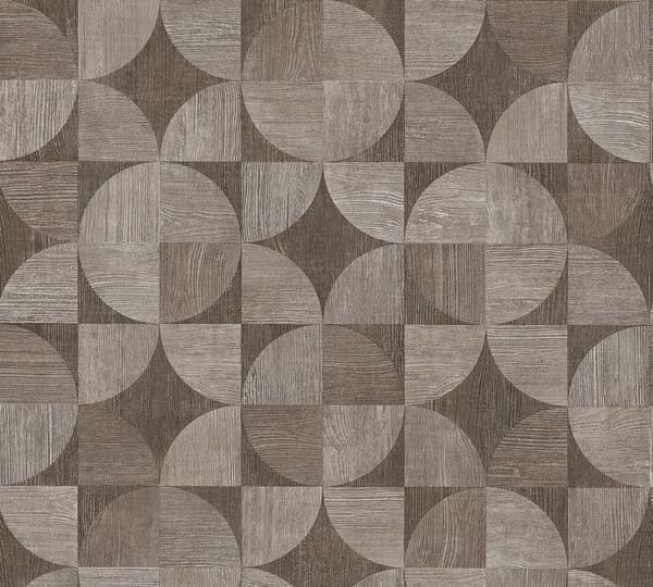 Vintage Tapet M1-No.1570 Grå Brun Geometrisk Struktur