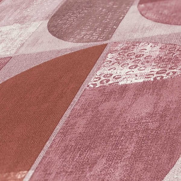 Grafisk Tapet Roberto M1-No.1468 Röd Rosa Geometrisk Skandinavisk