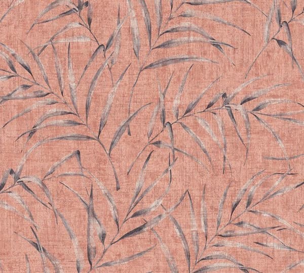 Tapet Träd Löv M1-No.1493 Non-woven tapet Rosa Orange Palmträd
