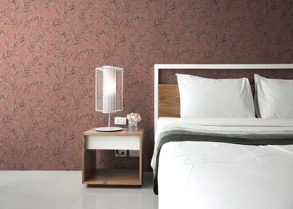 Tapet Träd Löv M1-No.1493 Non-woven tapet Rosa Orange Palmträd