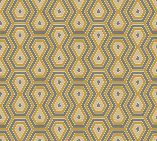 Retro Tapet M1-No.1541 Gul Grå Geometrisk Grafisk