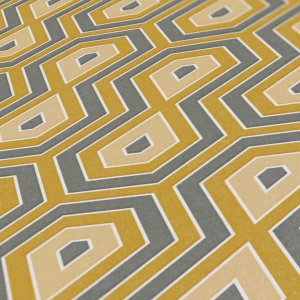 Retro Tapet M1-No.1541 Gul Grå Geometrisk Grafisk
