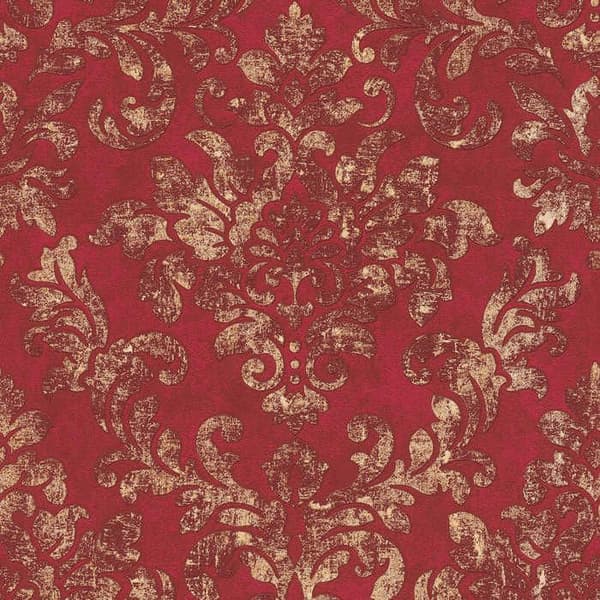 Barocktapet Giulia M1-No.391 | Fiberpapper | Röd | Guld | Prydnad