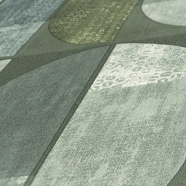 Grafiskt Tapet Carlo M1-No.467 Grön Geometrisk Tapet