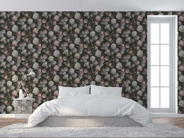 Tapet Rosor M1-No.498 Rosen Grön Blommigt Vintage Tapet