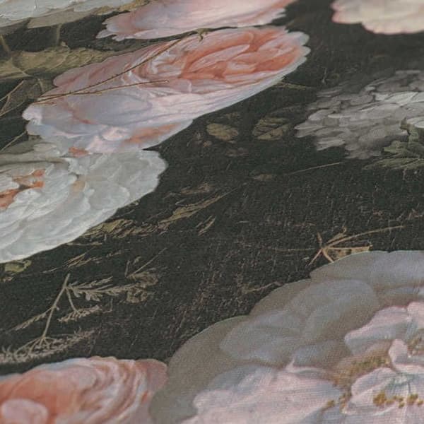 Tapet Rosor M1-No.498 Rosen Grön Blommigt Vintage Tapet