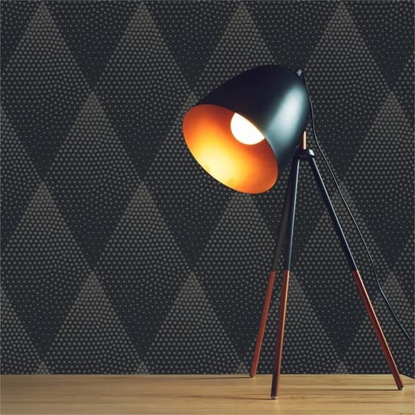 Papper med 3D-design Arianna M1-No.407 Guld med prickar Tapet Cirkel