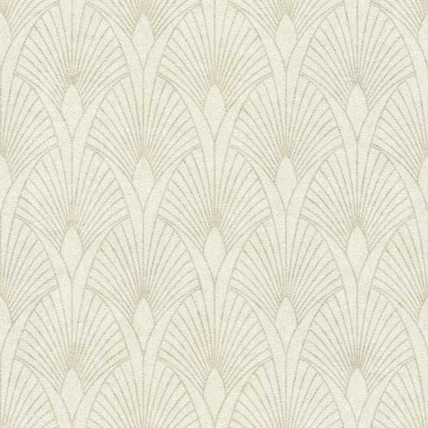 Grafisk tapet Domenico M1-No.429 | Non-woven tapet | Grädde | Guld | Art Deco Tapete