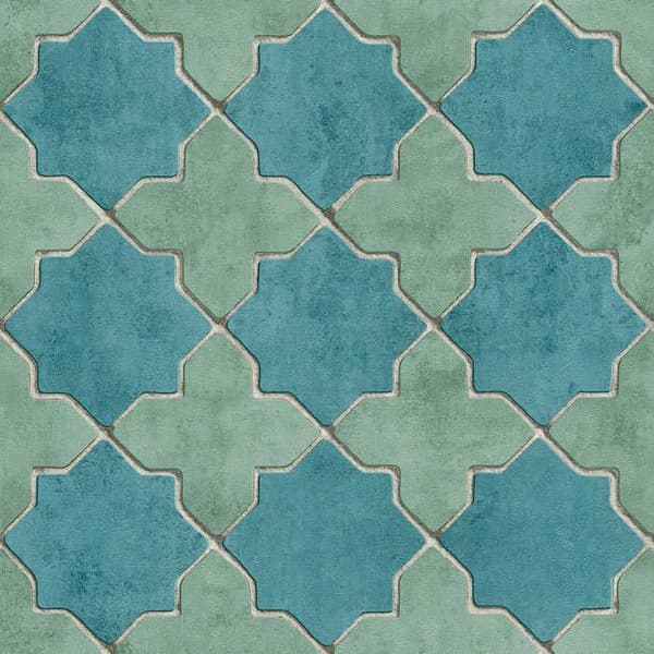 Grafiskt Tapet Meo M1-No.415 Blå Grön Geometrisk Tapet