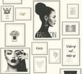 Miniatyrbild 4 av 5: Grafiskt Tapet M1-No.1574 Non-woven Tapet Silver Svart Bilder