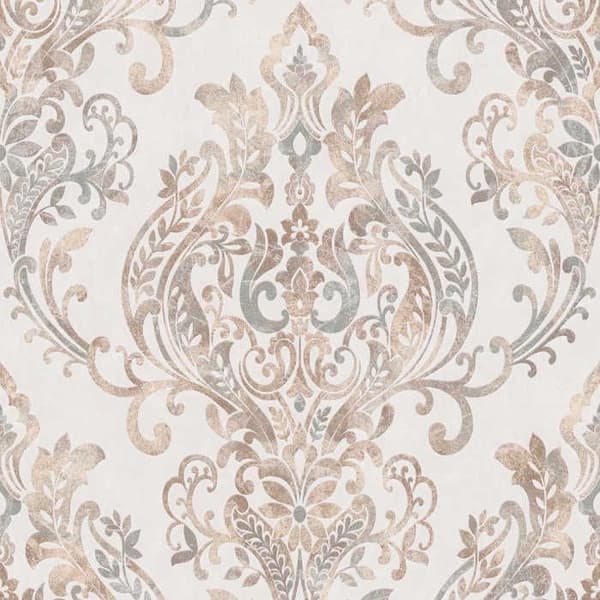 Papier Mönster Baroque Gioele M1-No.513 Crème Beige Baroque med ornamenter