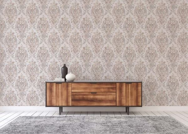 Papier Mönster Baroque Gioele M1-No.513 Crème Beige Baroque med ornamenter
