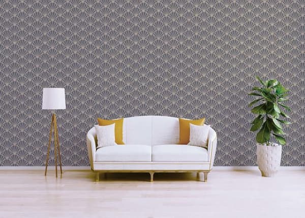 Grafiskt Tapet Carlo M1-No.464 Blå Guld Geometrisk Tapet