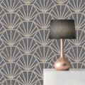 Miniatyrbild 1 av 5: Grafiskt Tapet Carlo M1-No.464 Blå Guld Geometrisk Tapet