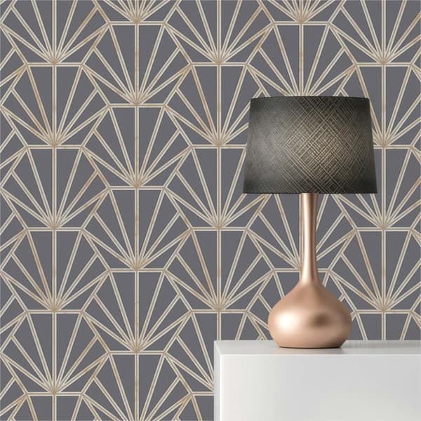 Grafiskt Tapet Carlo M1-No.464 Blå Guld Geometrisk Tapet