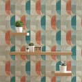 Miniatyrbild 1 av 5: Grafiskt TAPET Tino M1-No.466 Beige Röd Geometrisk Retro TAPET