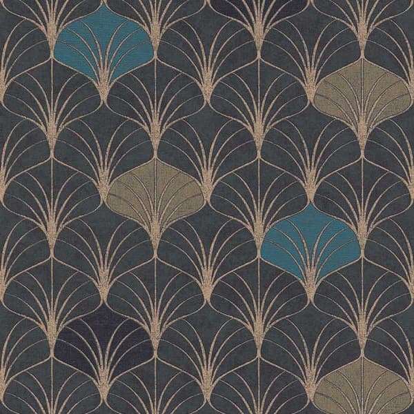 Grafiskt Tapet Roberto M1-No.458 Guld Svart Retro Vintage
